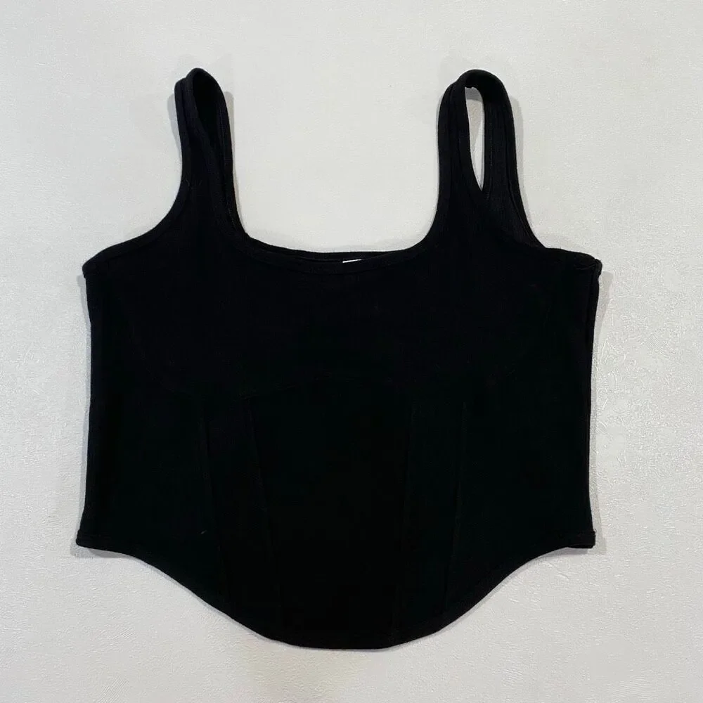 PINK Victoria’s Secret Black Corset Crop Top & Mini Skirt Set XL - Picture 10 of 15